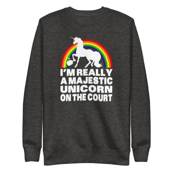 click to buy this unicorn pickleball fleece sweatshirt