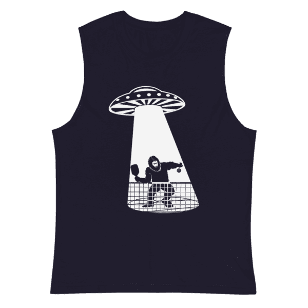 Click to buy this Pickleball Bigfoot Abducted Unisex Tank