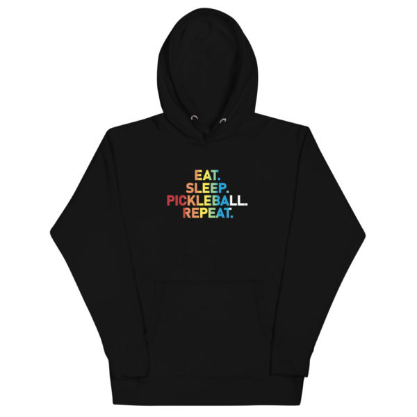 Click to buy this Eat Sleep Pickleball Repeat hoodie