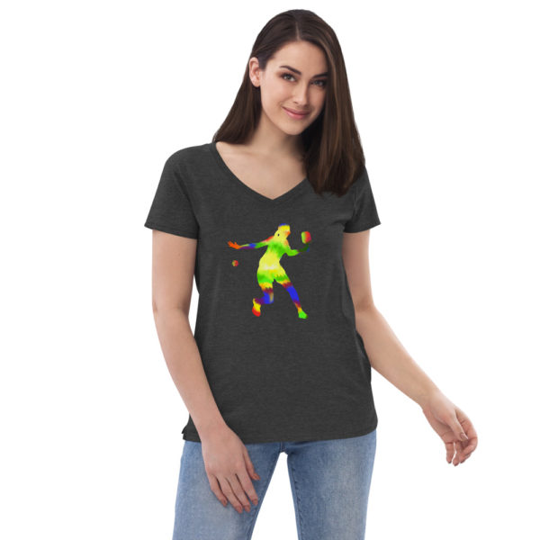 click to buy Colorful Women's V-Neck Pickleball Shirt